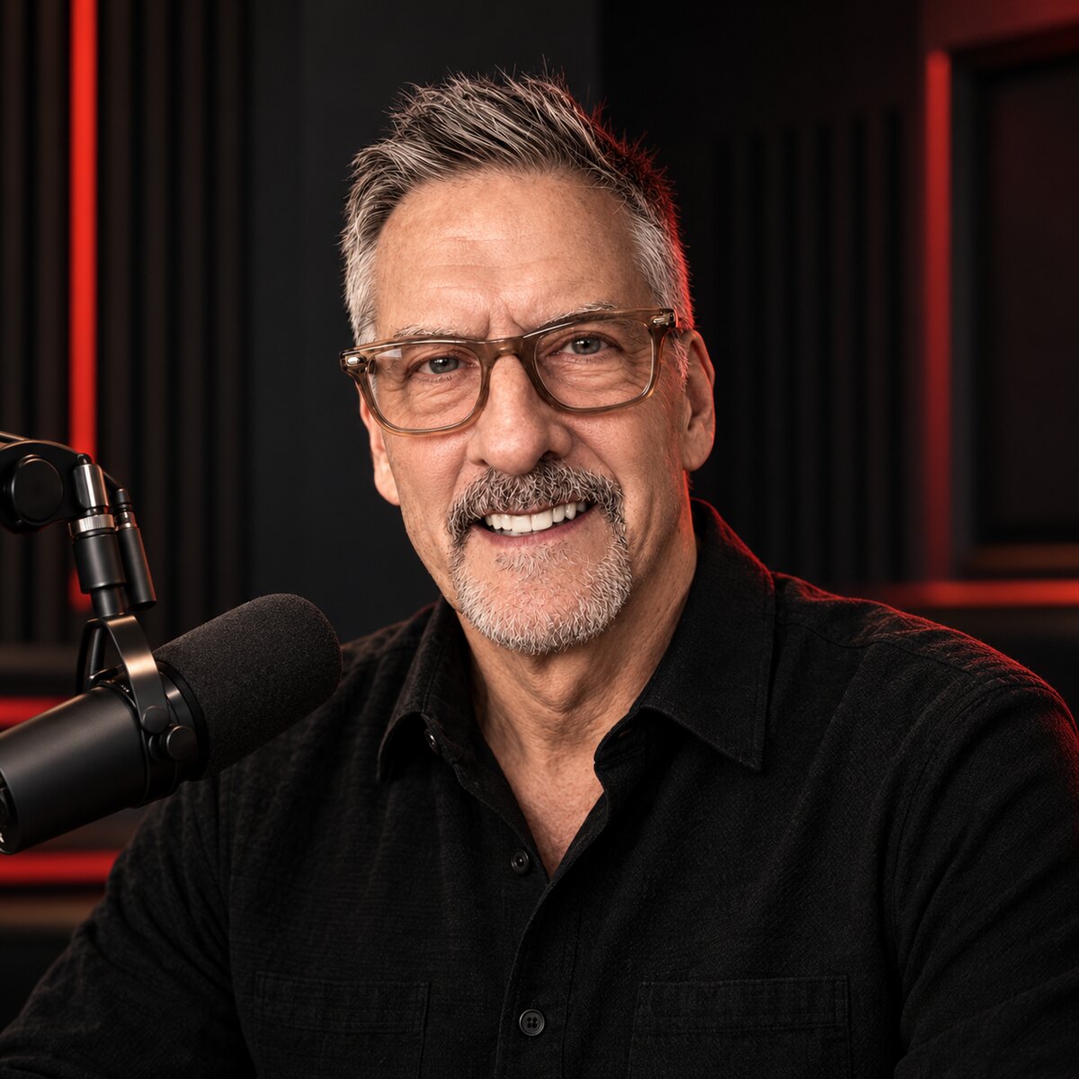 David Temple in a contemporary broadcast studio
